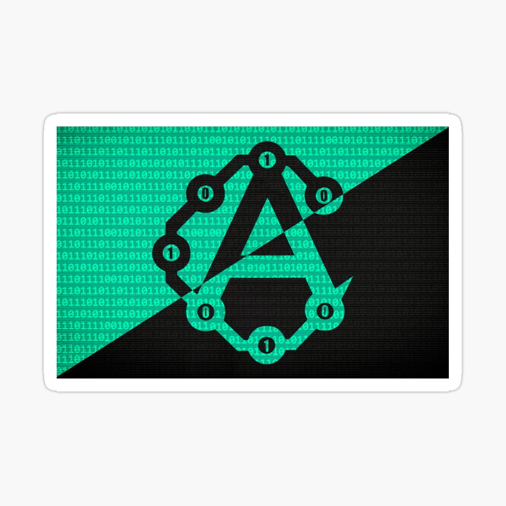 Crypto-Anarchy Flag Turquoise-Black Symbol 0101 Sticker