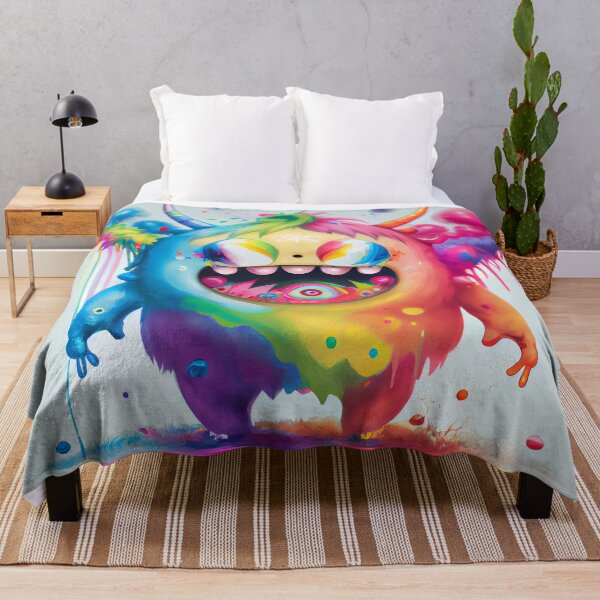 Item preview, Fun Happy Rainbow Monster Trippy Digital Painting designed and sold by CodeAndColors.