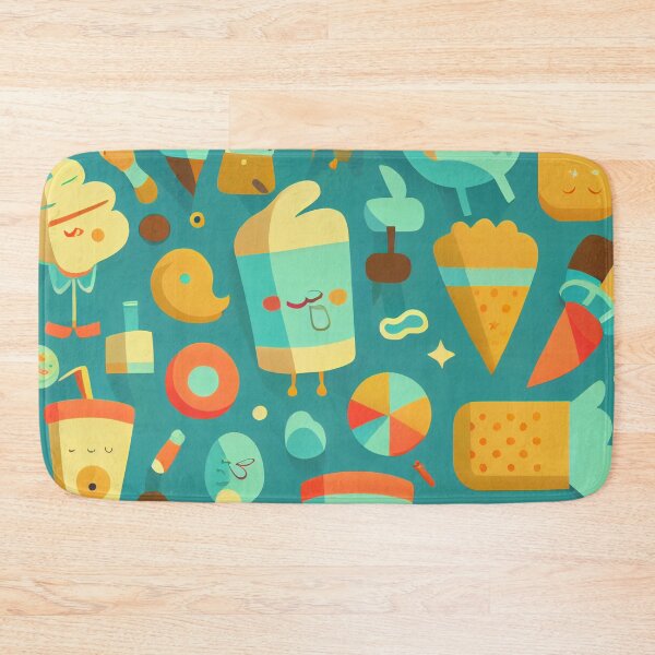 Item preview, Colorful Blue Foods Pattern Digital Painting designed and sold by CodeAndColors.