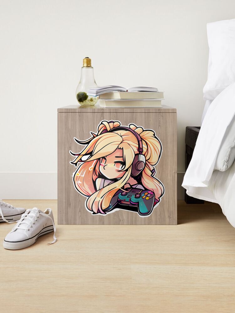 Can't Talk, Gaming - Cute Anime Girl Gamer Design - Gaming - Sticker