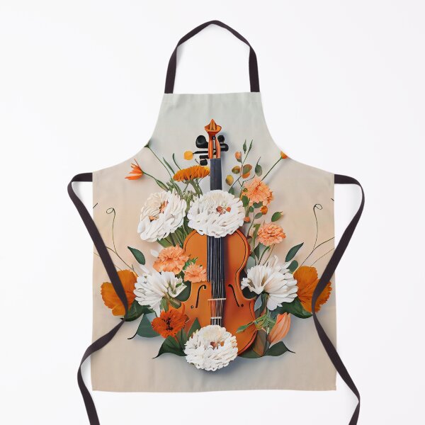 Aperçu de l'œuvre Abstract Violin in Flowers Digital Painting créée et vendue par CodeAndColors.
