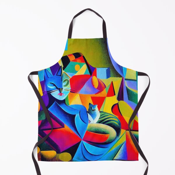 Item preview, Cubism Art: The Cat Lady and Her Baby Cat at Home designed and sold by factory88.