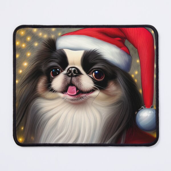 Item preview,  Christmas Japanese Chin Wearing A Santa Hat designed and sold by ZenEverAI.