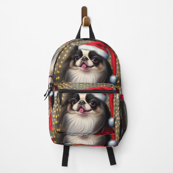 Item preview, Christmas Japanese Chin Wearing A Santa Hat designed and sold by ZenEverAI.
