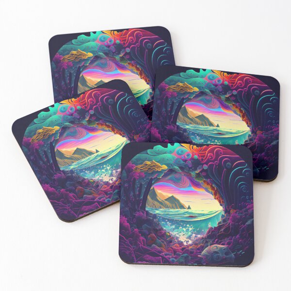 Item preview, Abstract Ocean Cave View of Coastline Digital Painting designed and sold by CodeAndColors.
