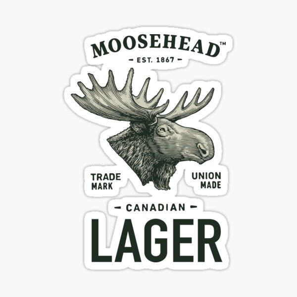 "Moosehead Lager" Sticker for Sale by TheFoundSpace Redbubble