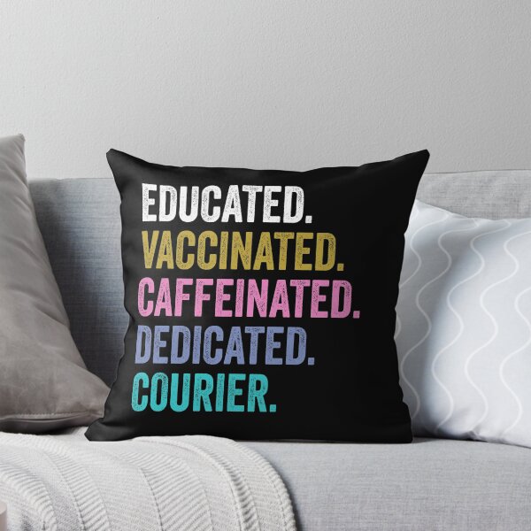 Item preview, courier Shirt, Educated Dedicated Vaccinated courier, Vaccinated courier designed and sold by Dogs Geeky⭐⭐⭐⭐⭐.