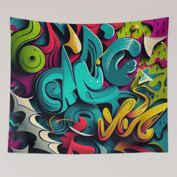 Item preview, Colorful Graffiti Street Design Digital Painting designed and sold by CodeAndColors.