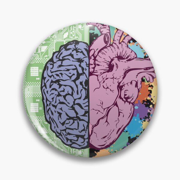 Item preview, Left Brain Right Brain, Heart and Brain, Art Science designed and sold by Wanderlust77.