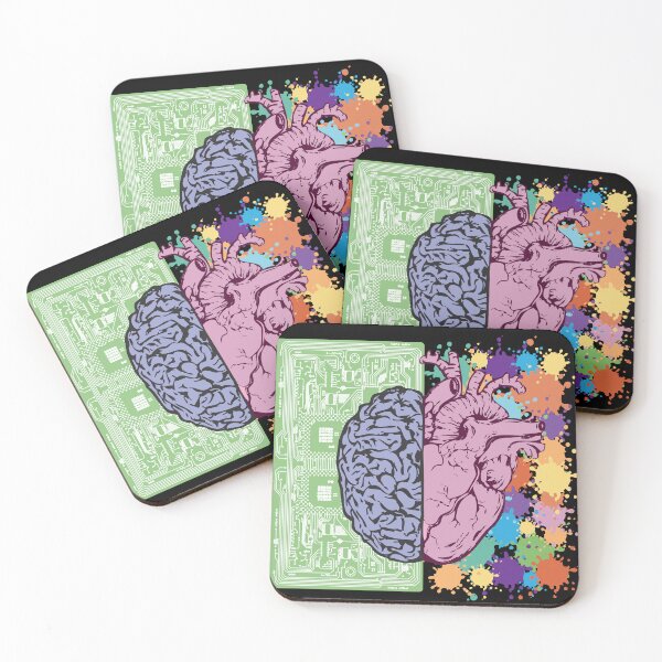 Item preview, Left Brain Right Brain, Heart and Brain, Art Science designed and sold by Wanderlust77.