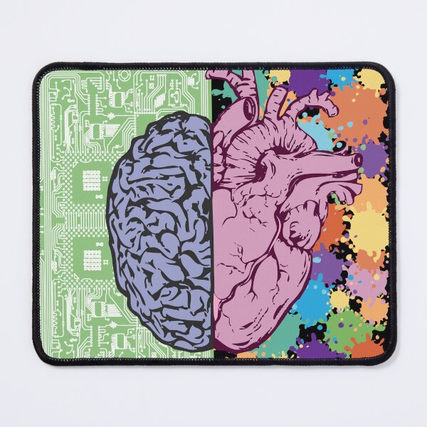 Item preview, Left Brain Right Brain, Heart and Brain, Art Science designed and sold by Wanderlust77.