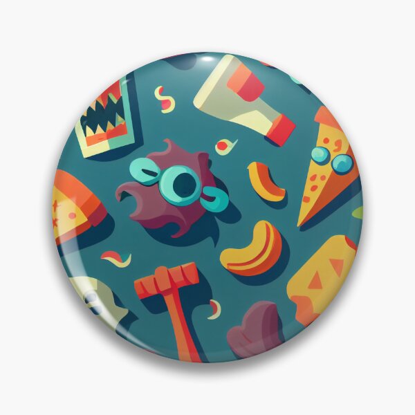 Artikelvorschau, Weird Scary Food Faces Pattern Digital Painting entworfen und verkauft von CodeAndColors.