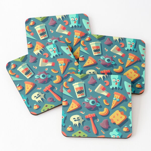 Item preview, Weird Scary Food Faces Pattern Digital Painting designed and sold by CodeAndColors.