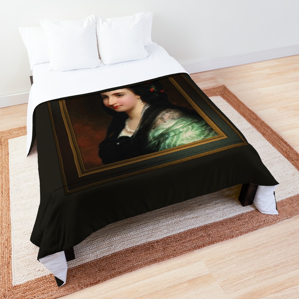 Empress Carlota of Mexico by Hermann Winterhalter Remastered Xzendor7 Classical Art Old Masters Reproductions Comforter