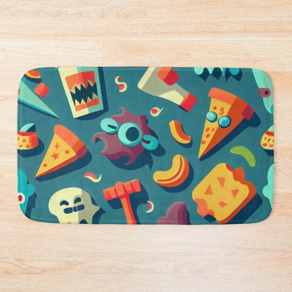 Item preview, Weird Scary Food Faces Pattern Digital Painting designed and sold by CodeAndColors.