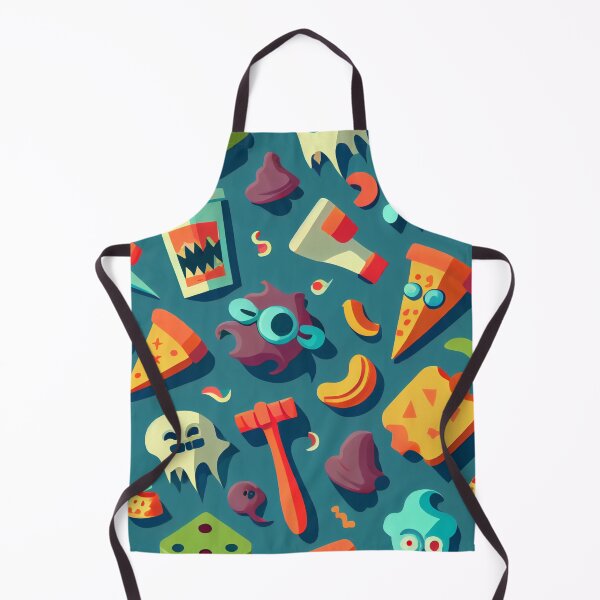 Item preview, Weird Scary Food Faces Pattern Digital Painting designed and sold by CodeAndColors.