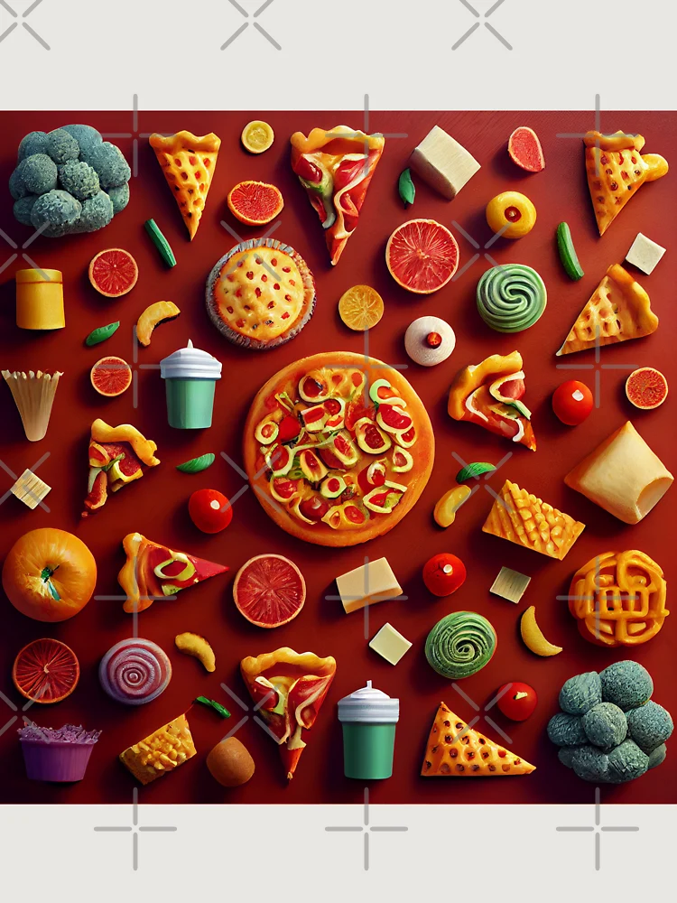 Thumbnail 6 von 6, Premium Oversized Pullover, Abstract Fun Food Pattern Digital Painting designt und verkauft von CodeAndColors.