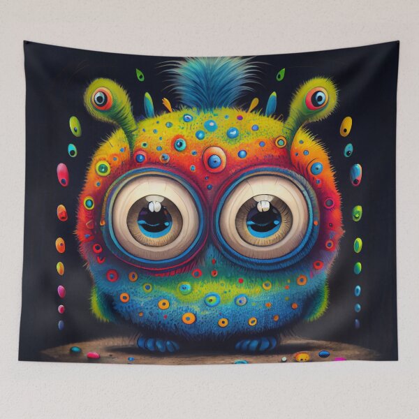 Item preview, Little Cute Rainbow Bird Alien Digital Painting designed and sold by CodeAndColors.