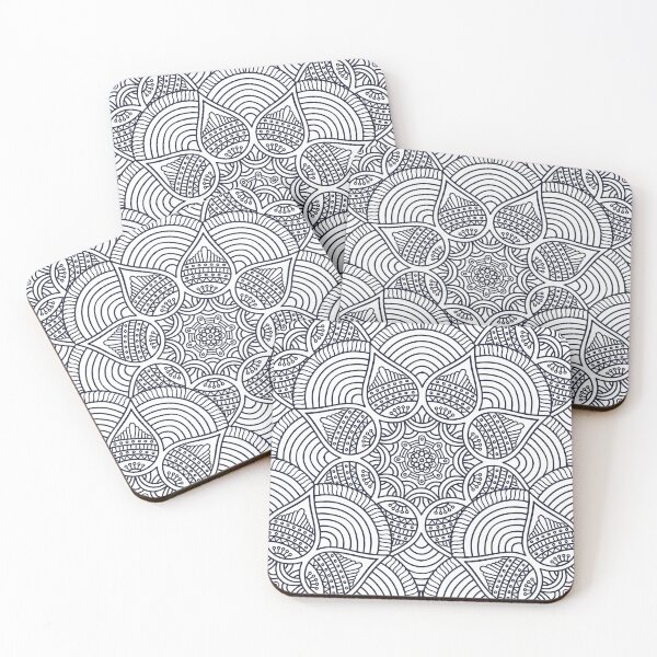 Item preview, The line Art _ Rangoli Edition _ B&W designed and sold by AI-Collections.