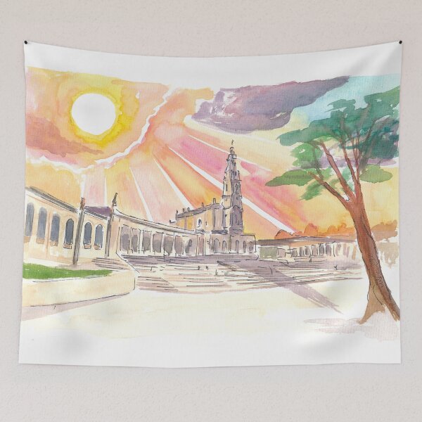 Item preview, Sunset over Sanctuary of Our Lady of the Rosary of Fátima designed and sold by artshop77.