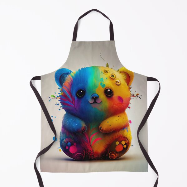 Artikelvorschau, Cute Little Rainbow Bear Trippy Digital Painting entworfen und verkauft von CodeAndColors.
