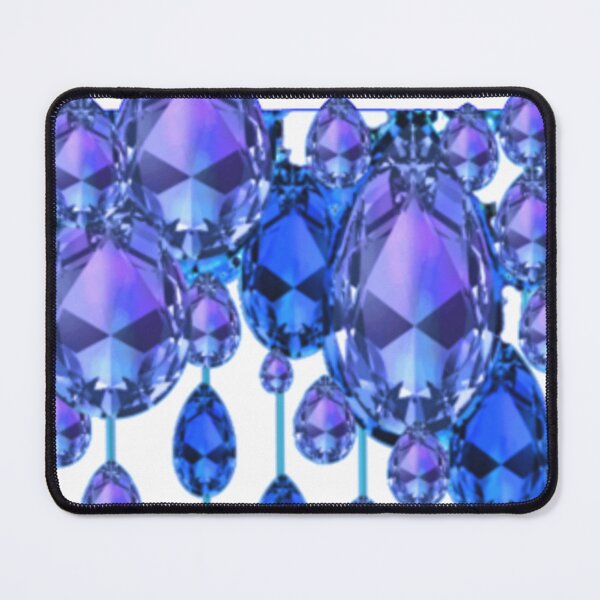 Item preview, BLUE-PURPLE GEMS ABSTRACT PATTERNS WHITE ART                             WHITE ART designed and sold by sharlesart.