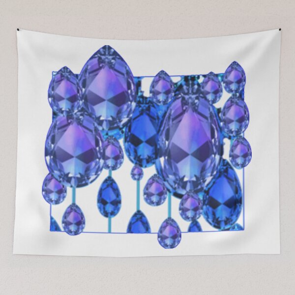 Item preview, BLUE-PURPLE GEMS ABSTRACT PATTERNS WHITE ART                             WHITE ART designed and sold by sharlesart.