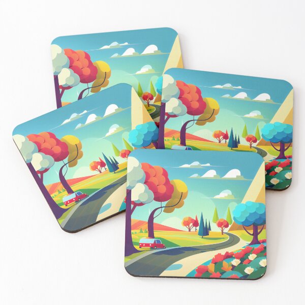 Item preview, Abstract Modern Flat Roadtrip Digital Painting designed and sold by CodeAndColors.