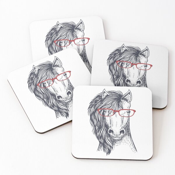 Item preview, Horse Hand Drawn Wearing Red Glasses designed and sold by TADYSHOP.