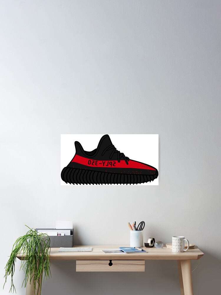 black yeezy red writing