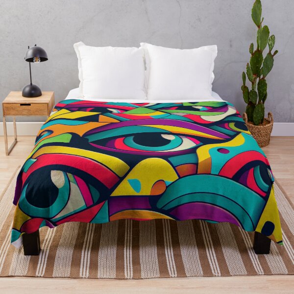 Item preview, Bright Colorful Trippy Eye Graffiti Pattern Digital Painting designed and sold by CodeAndColors.