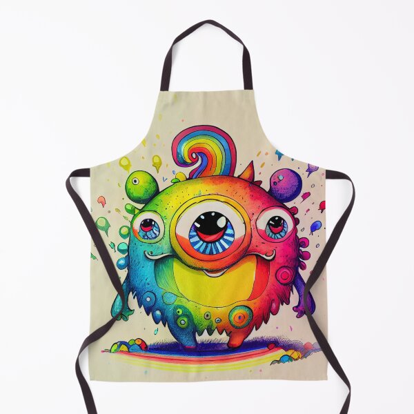 Artikelvorschau, Cute Drawing of Trippy Rainbow Monster Digital Painting entworfen und verkauft von CodeAndColors.
