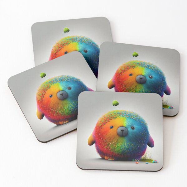 Item preview, Funny Fat Rainbow Rabbit Like Creature Digital Painting designed and sold by CodeAndColors.