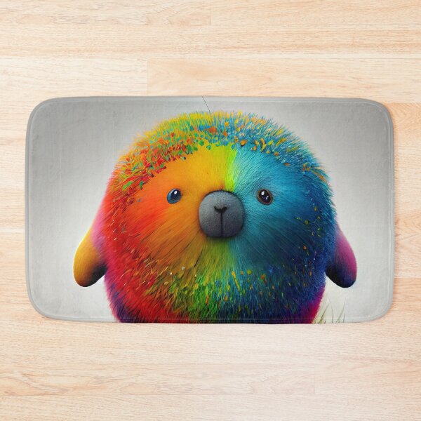 Item preview, Funny Fat Rainbow Rabbit Like Creature Digital Painting designed and sold by CodeAndColors.