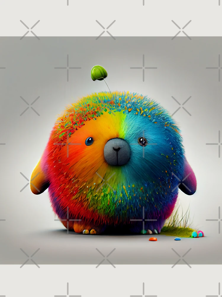 Thumbnail 6 von 6, Premium Oversized Pullover, Funny Fat Rainbow Rabbit Like Creature Digital Painting designt und verkauft von CodeAndColors.