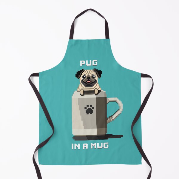 Artikelvorschau, Pug in a Mug (Turquoise) entworfen und verkauft von PixelByFatbeard.