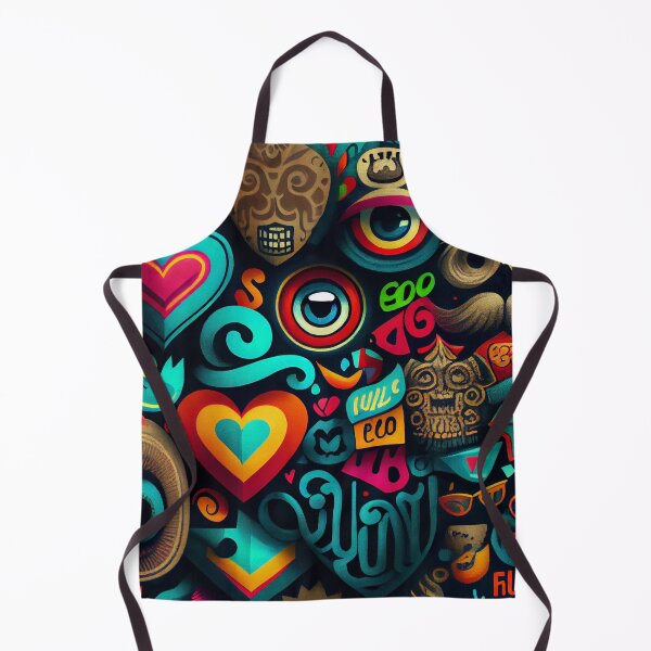 Artikelvorschau, Trippy Colorful Street Face Pattern Digital Painting entworfen und verkauft von CodeAndColors.