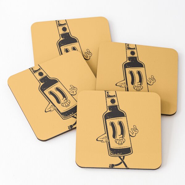 Item preview, Retro Walking Glass Bottle Walking Illustration designed and sold by Ravensdesign.