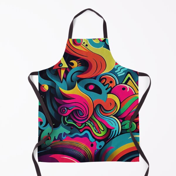 Aperçu de l'œuvre Bright Colorful Graffiti Pattern Digital Painting créée et vendue par CodeAndColors.