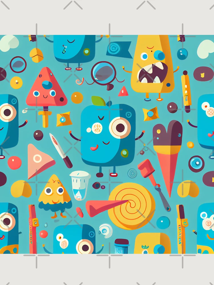 Thumbnail 6 von 6, Premium Oversized Pullover, Interesting Weird Food Faces pattern Digital Painting designt und verkauft von CodeAndColors.
