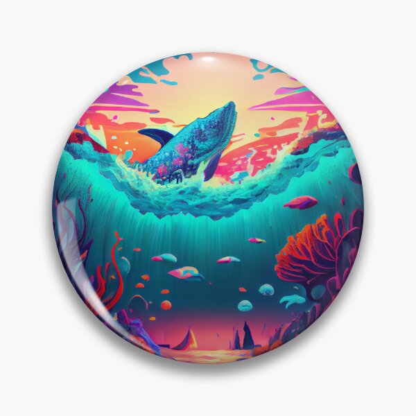 Artikelvorschau, Beautiful Ocean Scene with Whale Digital Painting entworfen und verkauft von CodeAndColors.