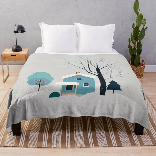 Artikelvorschau, Minimalist Winter House Design Digital Painting entworfen und verkauft von CodeAndColors.