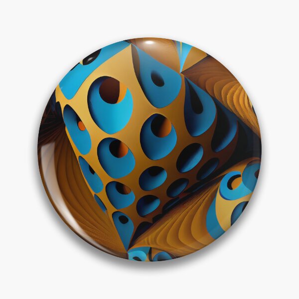 Artikelvorschau, Modern Blue and Gold 3D Pattern Digital Painting entworfen und verkauft von CodeAndColors.