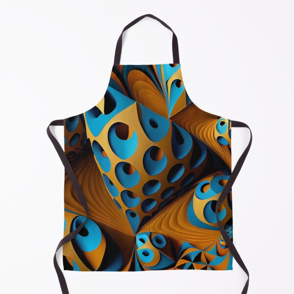Aperçu de l'œuvre Modern Blue and Gold 3D Pattern Digital Painting créée et vendue par CodeAndColors.