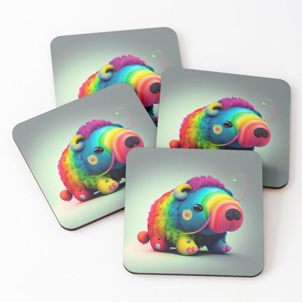Item preview, Funny Cute Psychedelic Rainbow Creature Digital Painting designed and sold by CodeAndColors.