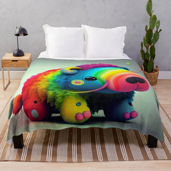 Item preview, Funny Cute Psychedelic Rainbow Creature Digital Painting designed and sold by CodeAndColors.