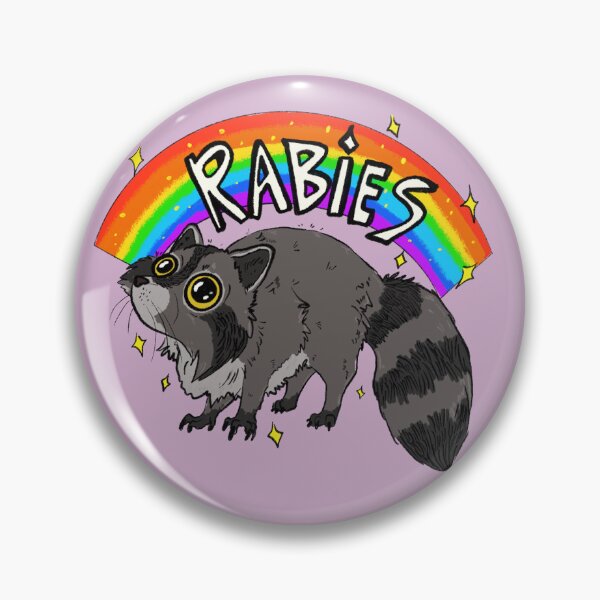 Item preview, Rabies Rainbow Raccoon designed and sold by LindyMakesArt.