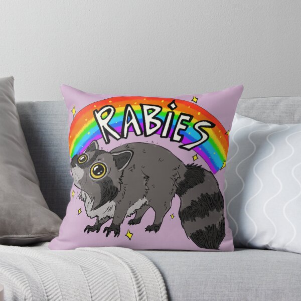 Item preview, Rabies Rainbow Raccoon designed and sold by LindyMakesArt.