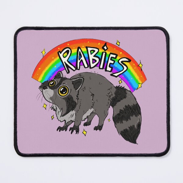 Item preview, Rabies Rainbow Raccoon designed and sold by LindyMakesArt.
