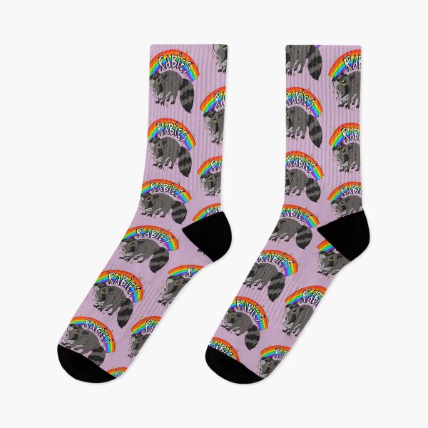 Item preview, Rabies Rainbow Raccoon designed and sold by LindyMakesArt.